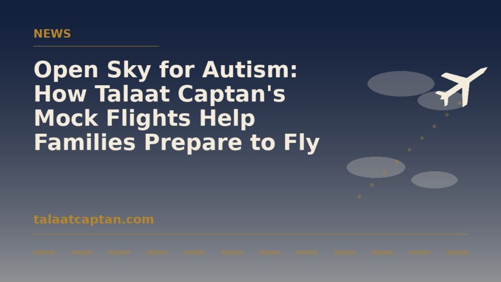 Illustration of a plane climbing through clouds for the Open Sky for Autism story on talaatcaptan.com